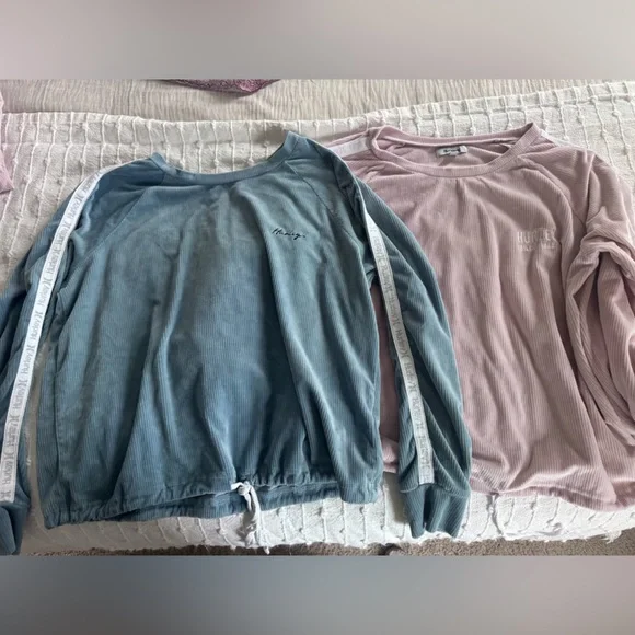 Lot Of 2 Hurley Women's Small Velour Pullover Sweatshirt And Pants Set Tracksuit - Picture 6 of 7